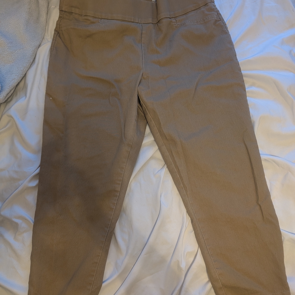 Tan High-Waisted Pants